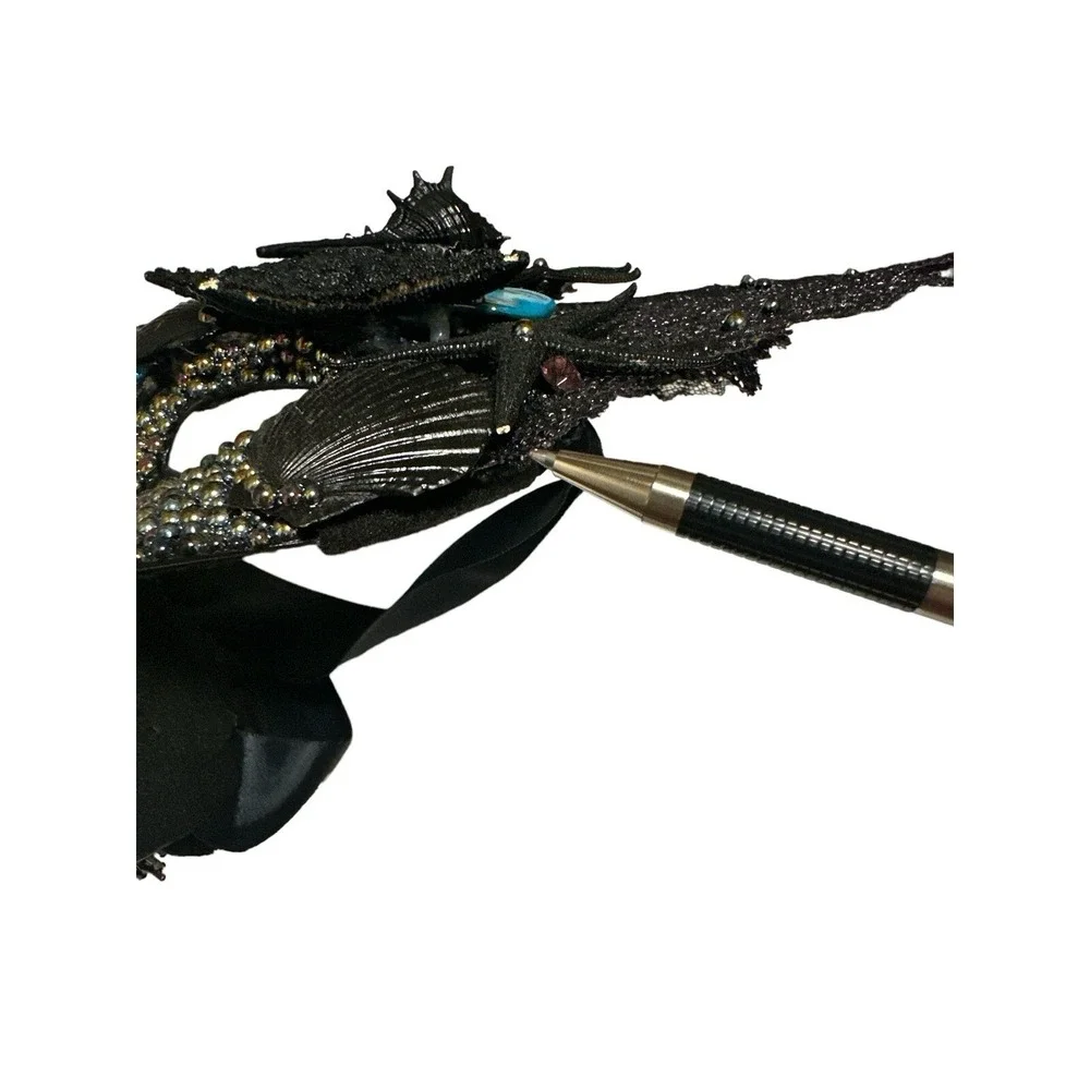 Masquerade Under‎ The Ocean Little Mermaid Seashell Girl Black Mask Ribbon Tie